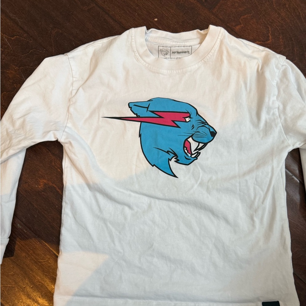 Kids Long Sleeve Shirt with Blue Panther Graphic